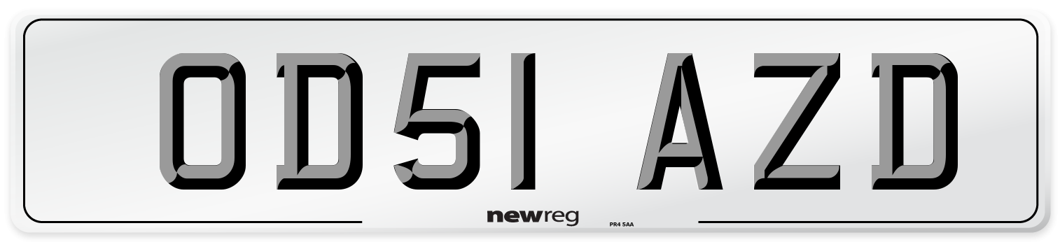 OD51 AZD Number Plate from New Reg